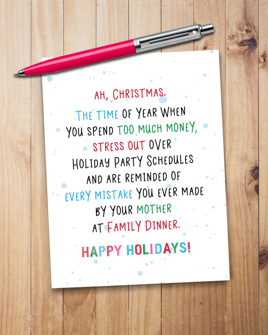 Funny Holiday Card, Snarky Christmas Cards by Smirkantile