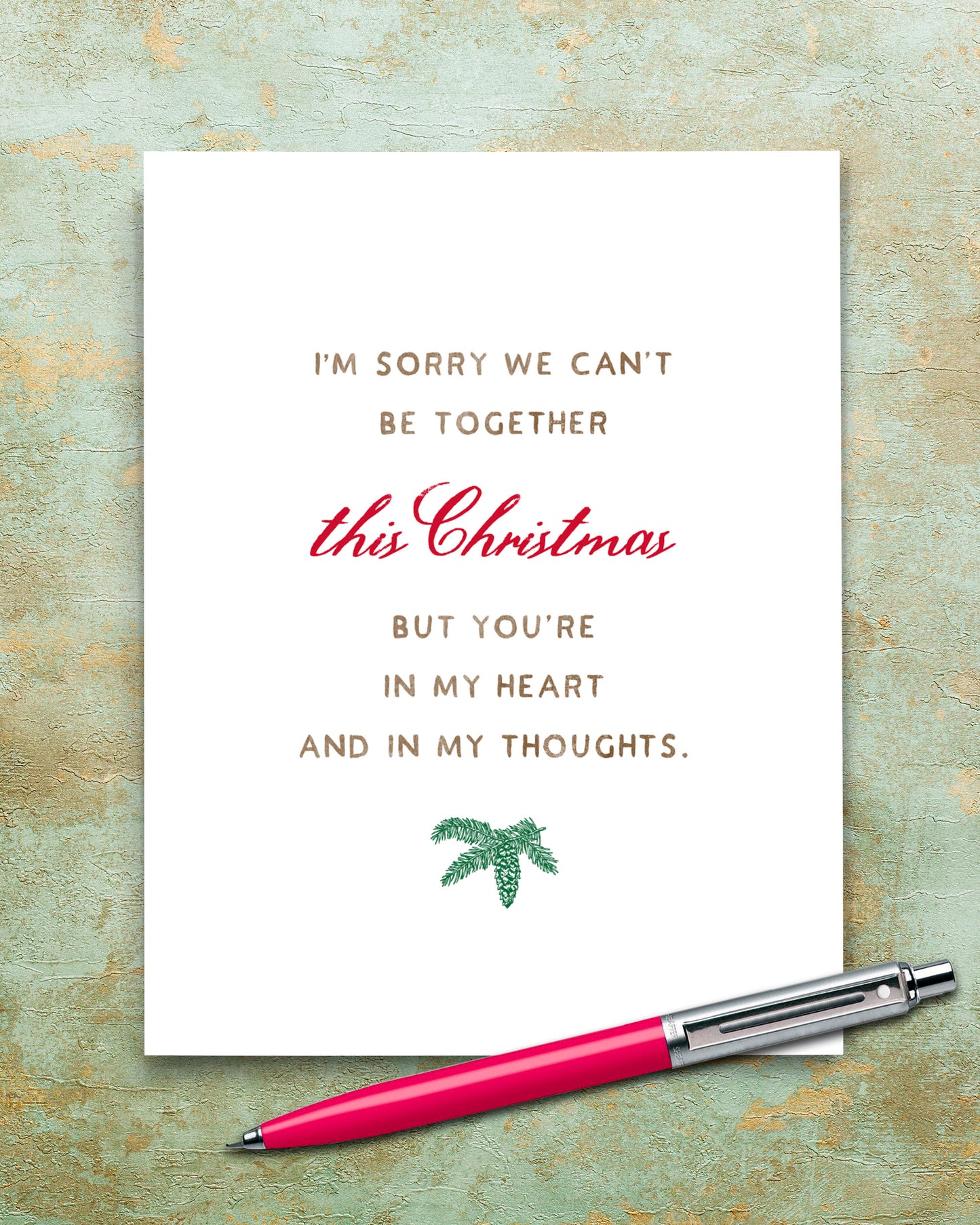 Thinking of You Christmas Card by Smirkantile