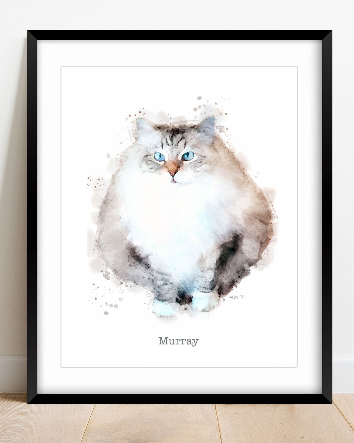 Cat portrait Portrait of 2 pets Watercolor pet portrait Cat painting Cat memorial Cat outlet custom painting