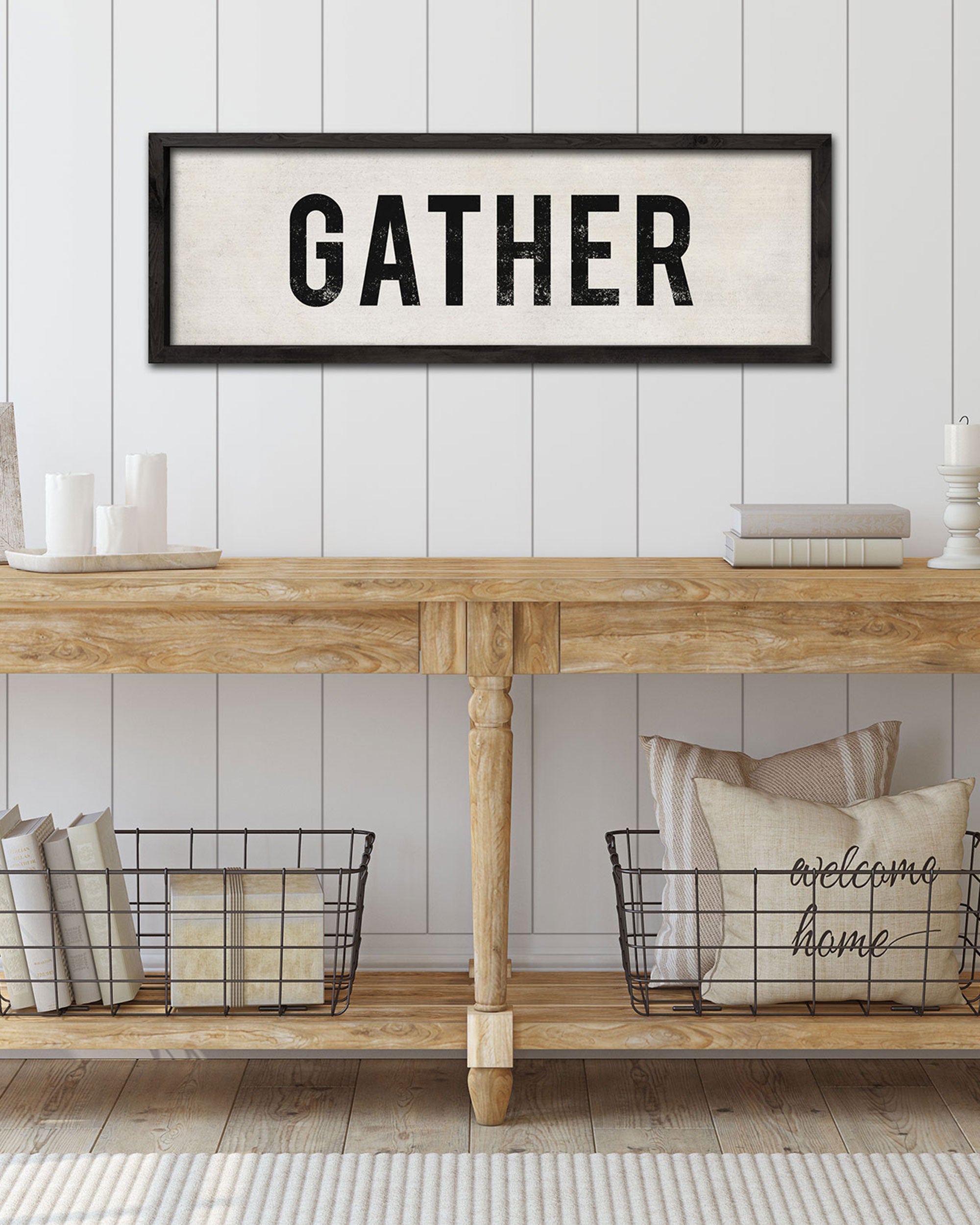 Handcrafted gather sign offers