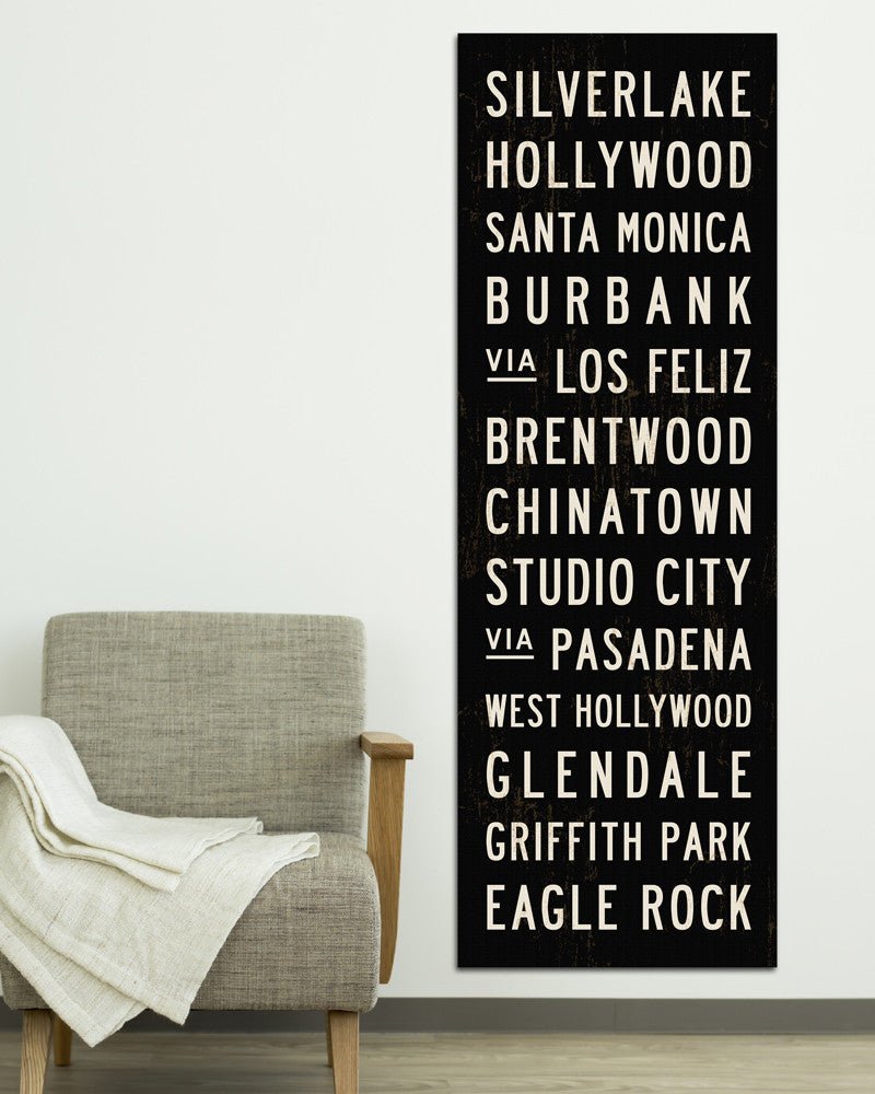 Framed California subway sign print, California popular bus scroll poster, California art decor, available in several colors and sizes