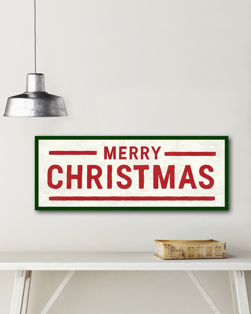 Rustic Merry Christmas Farmhouse Sign hanging on a wall - Transit Design